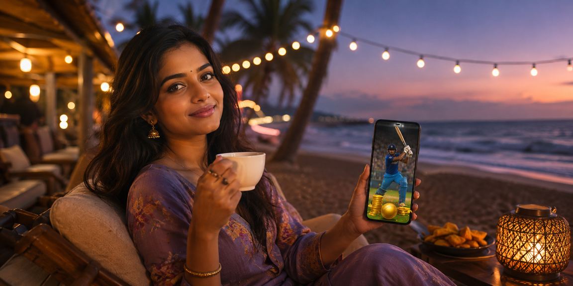কক্সবাজার সমুদ্র সৈকতে ক্রিকেট বেটিং উপভোগ করছেন একজন ব্যবহারকারী