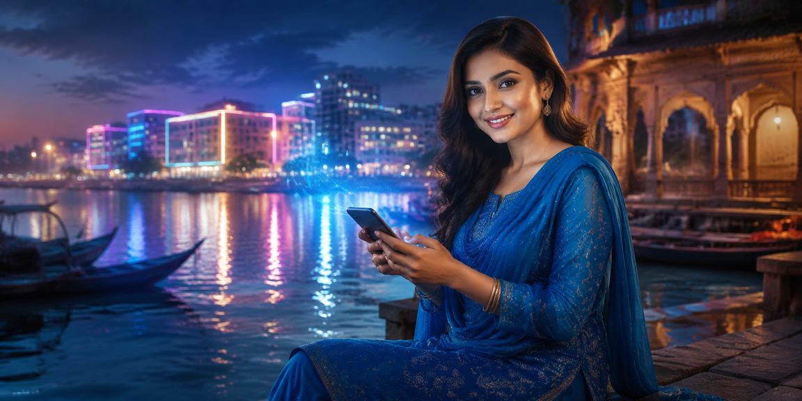 নারায়ণগঞ্জে একজন বাংলাদেশি নারী ব্যবহারকারী মোবাইলে গেমিং প্ল্যাটফর্ম ব্যবহার করছেন